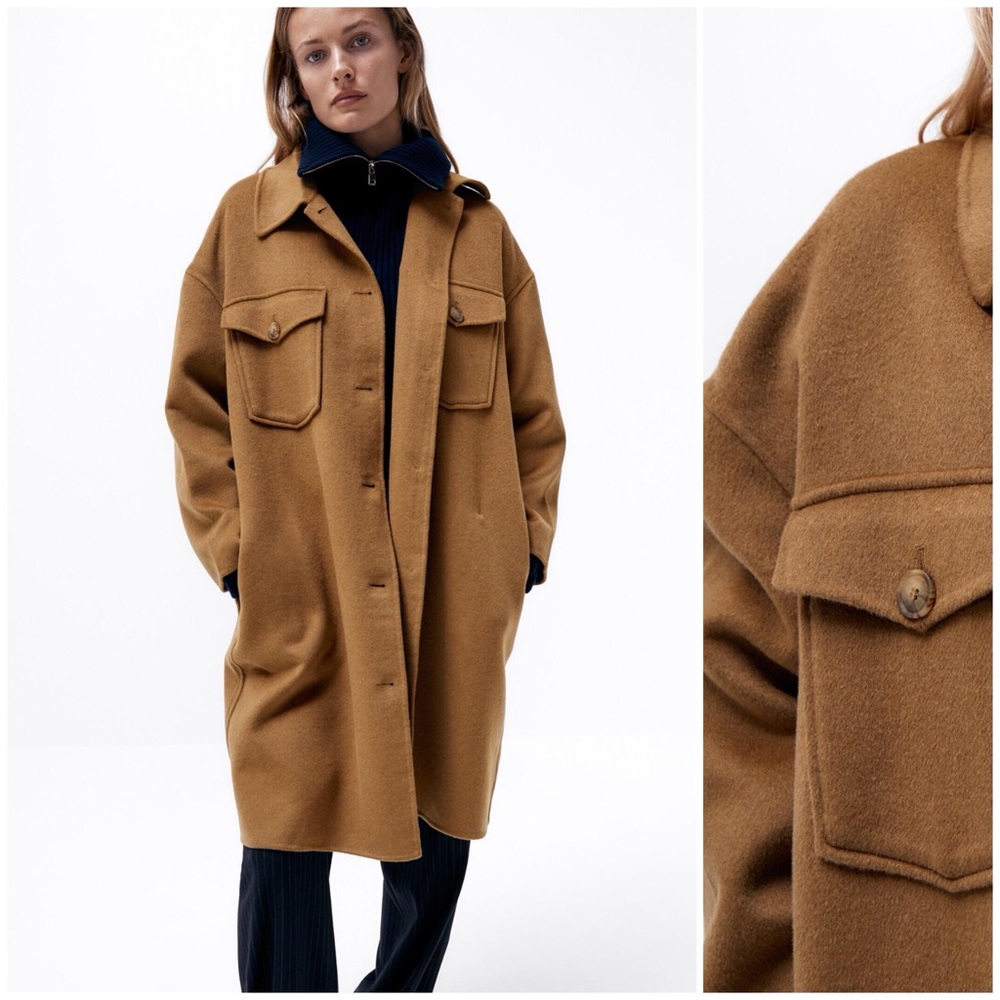 NWT - Zara Wool Blend Oversized Coat